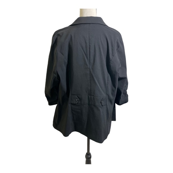 Torrid womens blazer black button front ruched sleeve. Size 2 plus size - Picture 2 of 10